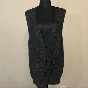 Gray Cardigan Sweater with Textured Knit‎ and Relaxed Carriag Donn Irish Wool